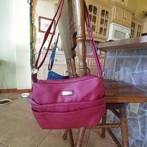 Red shoulder bag